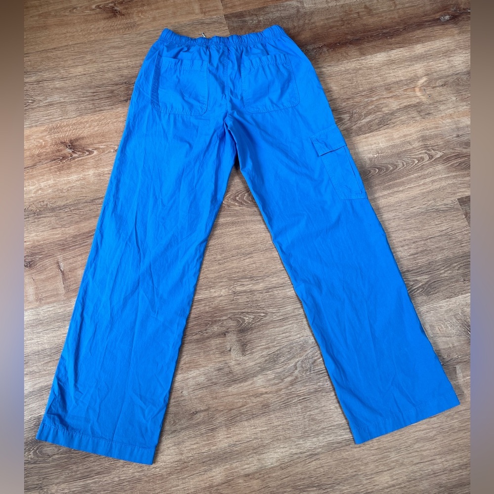 NWT Aerie baggy cargo skater pants XS cotton sustainable drawstring cobalt blue - Picture 5 of 15